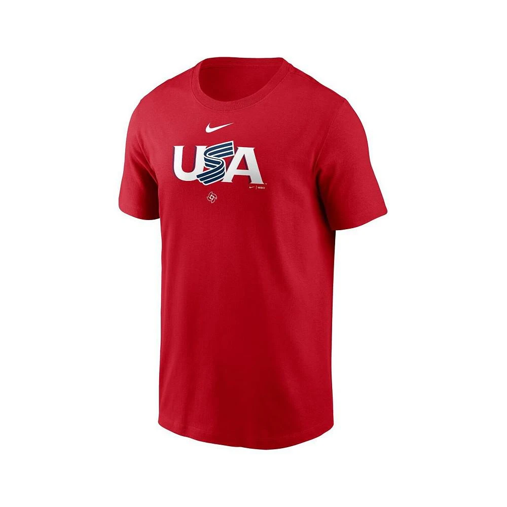 商品NIKE|Men's Red USA Baseball 2023 World Baseball Classic Wordmark T-shirt,价格¥209,第2张图片详细描述