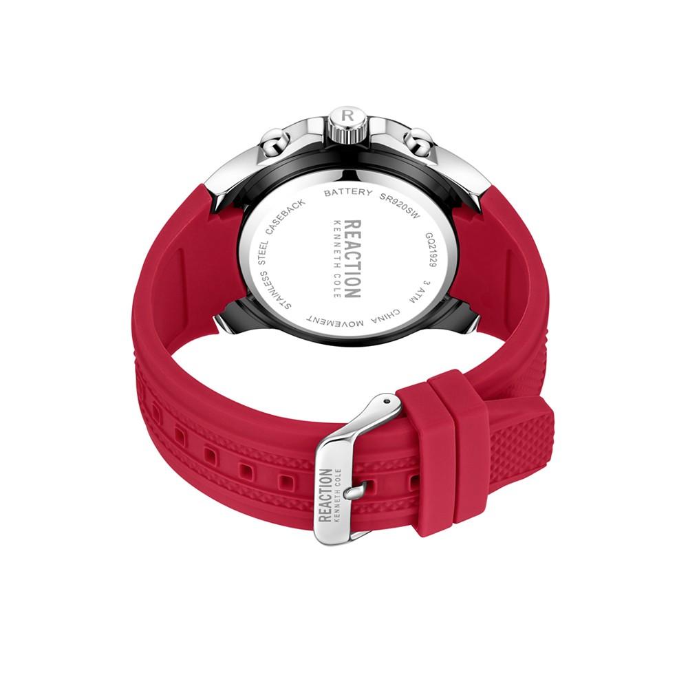 Men's Dress Sport Red Silicon Strap Watch, 48mm商品第3张图片规格展示