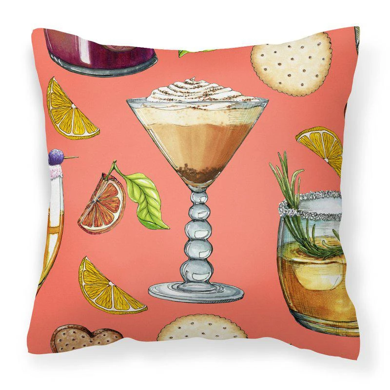 商品Caroline's Treasures|Drinks and Cocktails Salmon Fabric Decorative Pillow 18 X 18 IN,价格¥355,第1张图片