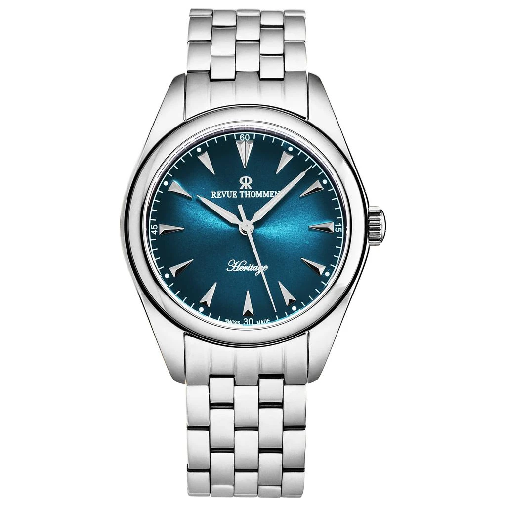 商品Revue Thommen|Heritage系列男士机械表 自动机芯 39mm 蓝色,价格¥4312,第1张图片
