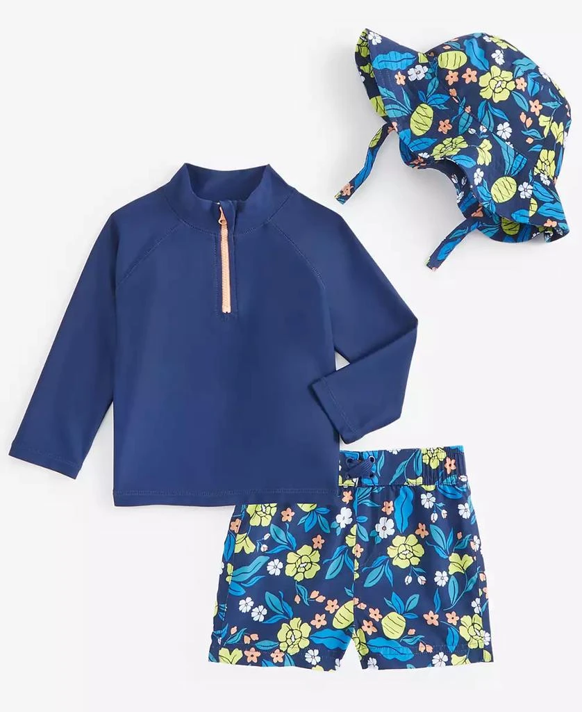 商品First Impressions|Baby Boys Printed 3-Pc. Swim Set, Exclusively at Macy's,价格¥186,第1张图片