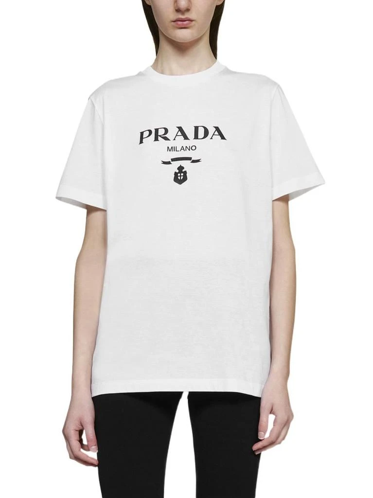 商品Prada|Prada Women&#39;s  White Cotton T Shirt,价格¥6237,第2张图片详细描述