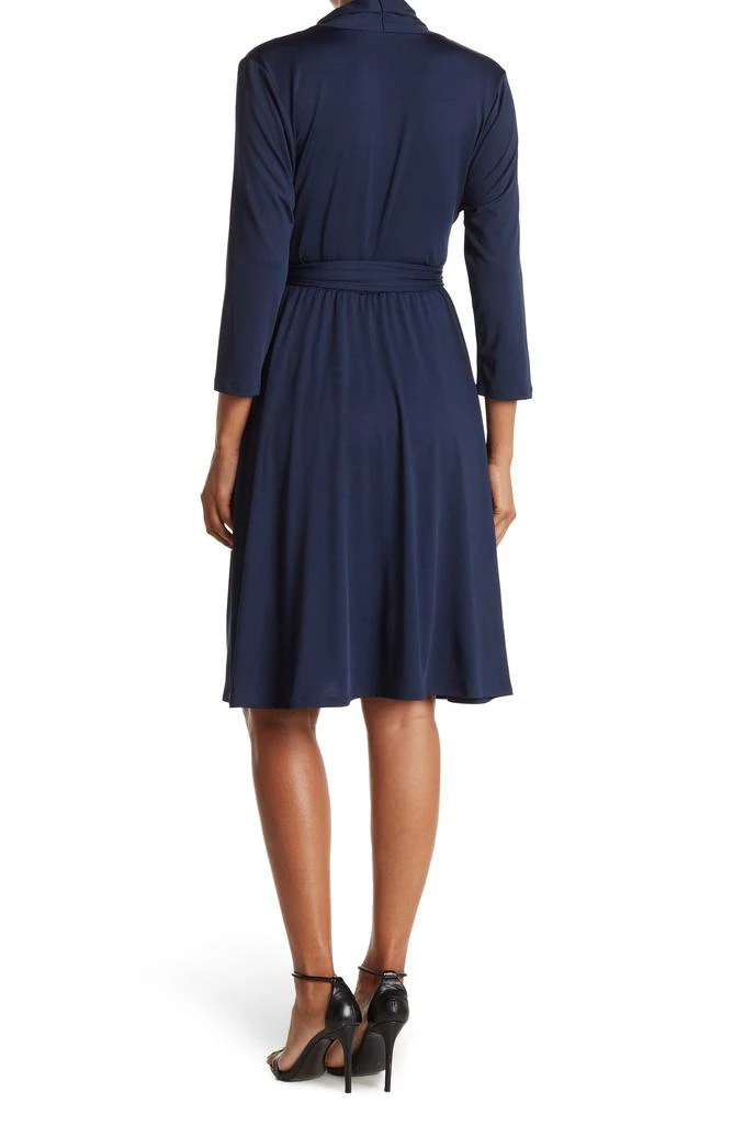 Prescott Three-Quarter Sleeve Faux Wrap Dress 商品