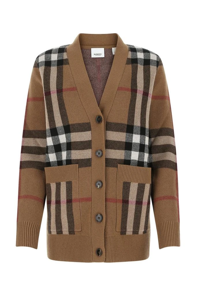 商品Burberry|Burberry Checked Knitted Cardigan,价格¥7558,第1张图片