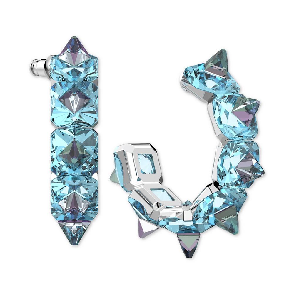 商品Swarovski|Silver-Tone Crystal-Studded C-Hoop Earrings,价格¥2198,第1张图片
