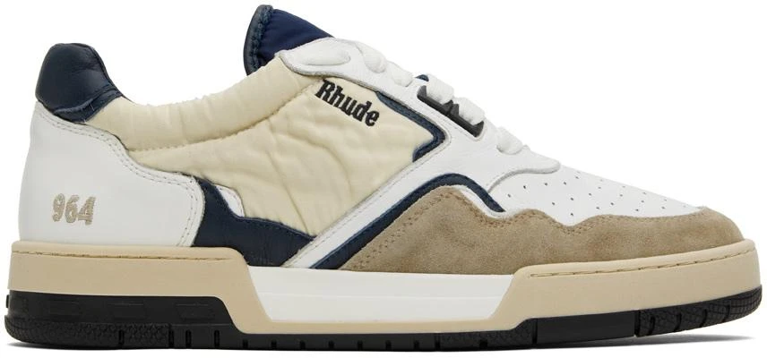 商品Rhude|White & Navy Racing Sneakers,价格¥1140,第1张图片