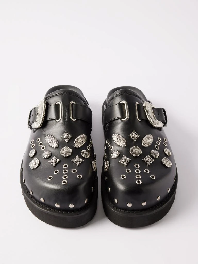 商品Toga Virilis|Metal-plaque leather slip-on clogs,价格¥2169,第3张图片详细描述