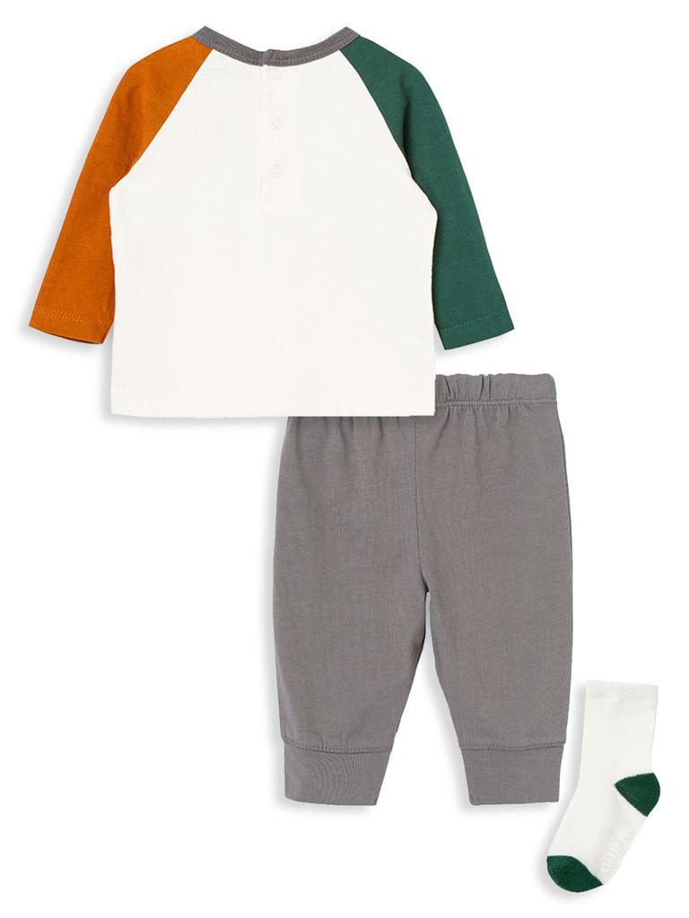 Baby Boy's 3-Piece Train Print T-Shirt, Joggers & Socks Set商品第2张图片规格展示