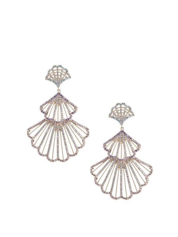 商品Eye Candy LA|Luxe Atlantis Cubic Zirconia Shell Drop Earrings,价格¥280,第1张图片