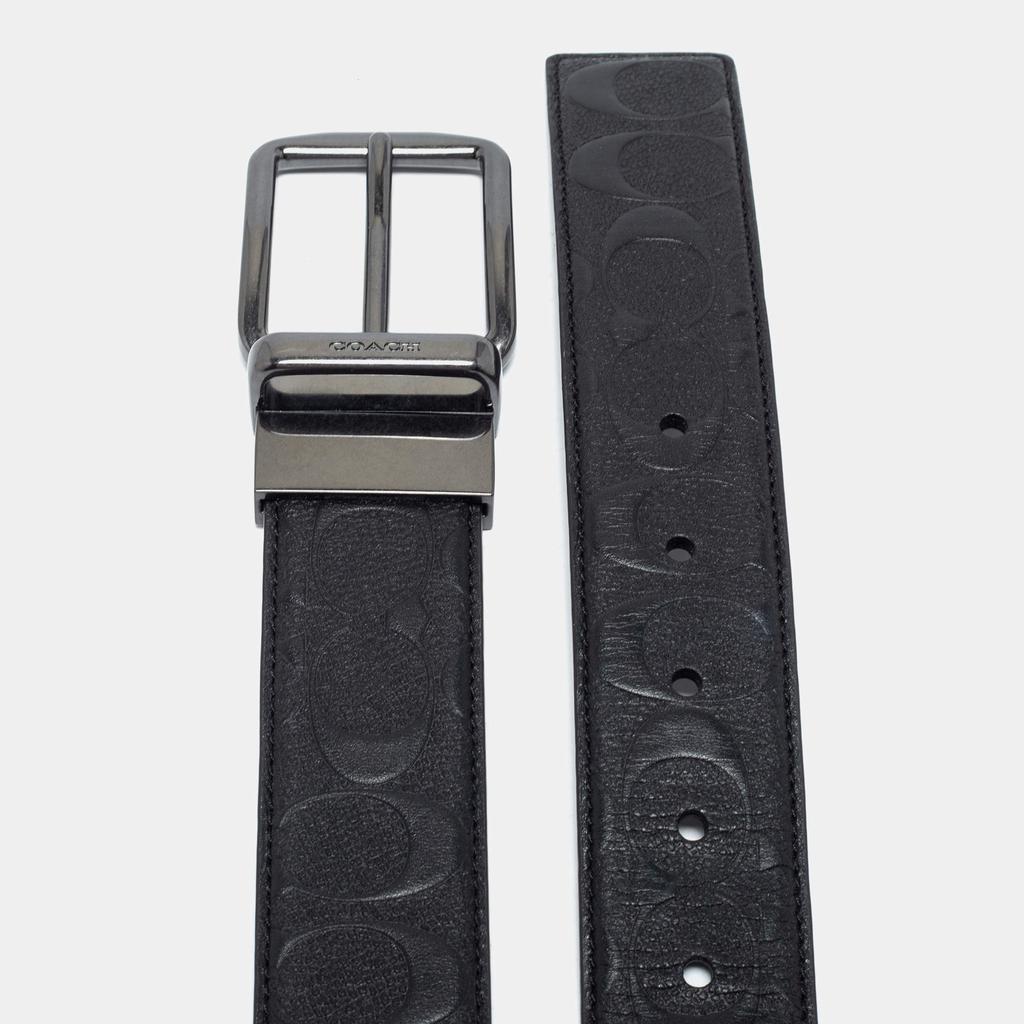 商品[二手商品] Coach|Coach Black Signature Leather Reversible Buckle  Belt,价格¥1489,第5张图片详细描述