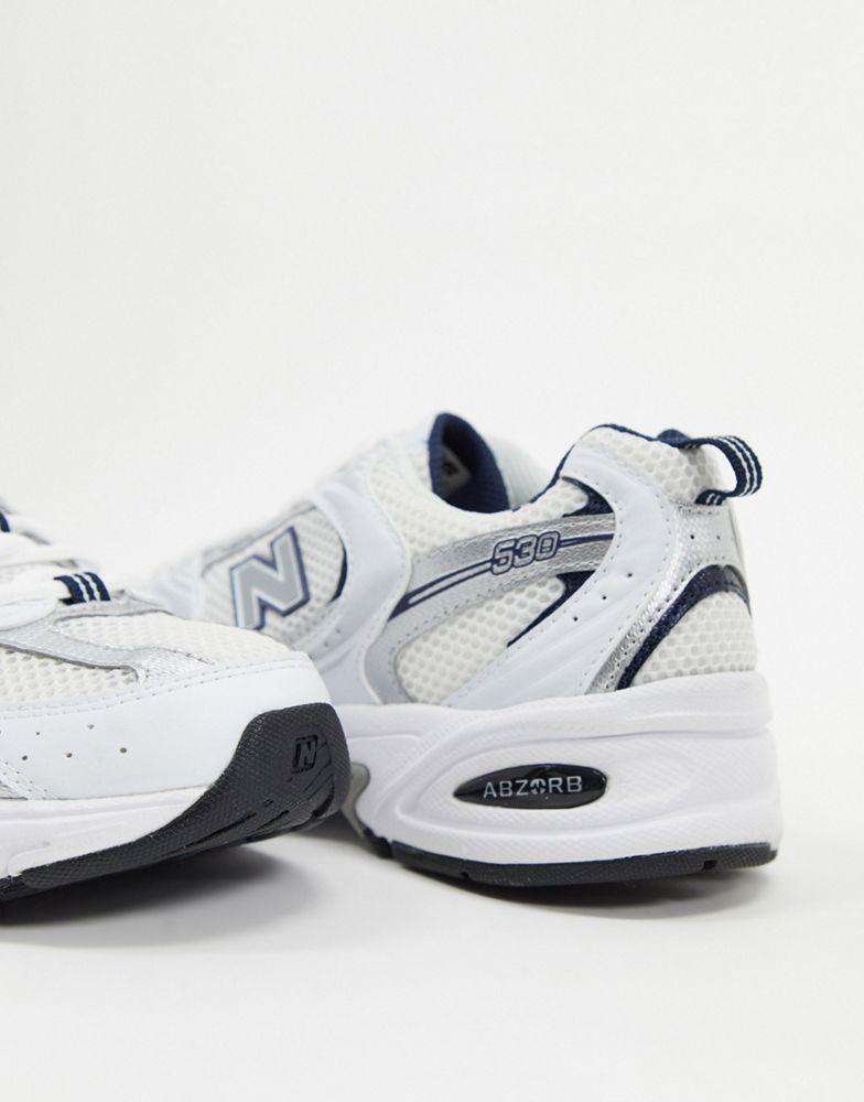 New Balance 530 trainers in white silver and blue商品第3张图片规格展示