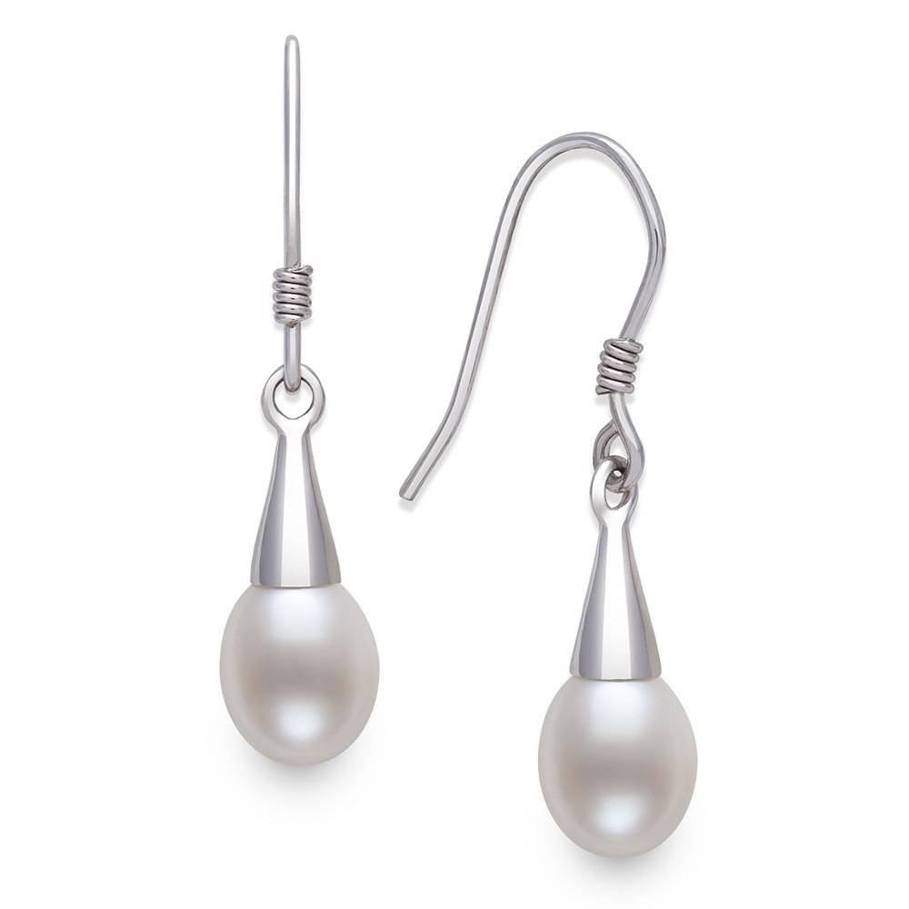 Cultured Freshwater Pearl (6mm) Drop Earrings in Sterling Silver, Created for Macy's商品第1张图片规格展示