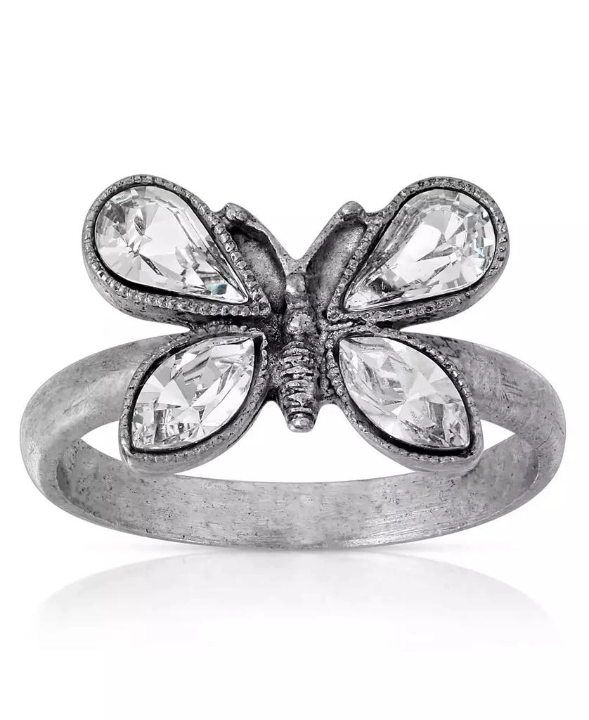 商品2028|Pewter Crystal Butterfly Ring,价格¥207,第1张图片
