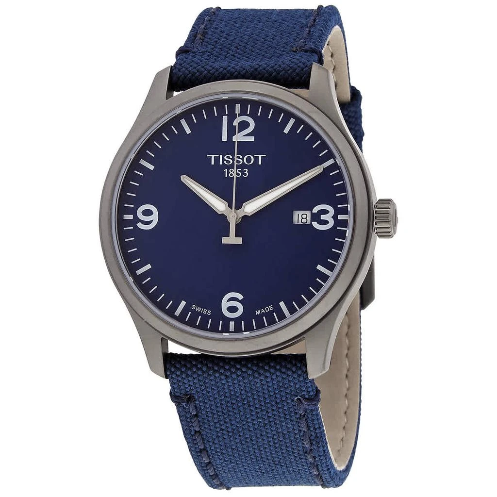 商品Tissot|Gent XL Quartz Blue Dial Blue Fabric Men's Watch T116.410.37.047.00,价格¥817,第1张图片