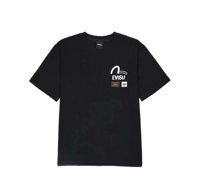 【享贝家】ZY-（预售款）EVISU 福神 胸前字母小标休闲圆领短袖T恤 男女同款 EV5UTS901 商品