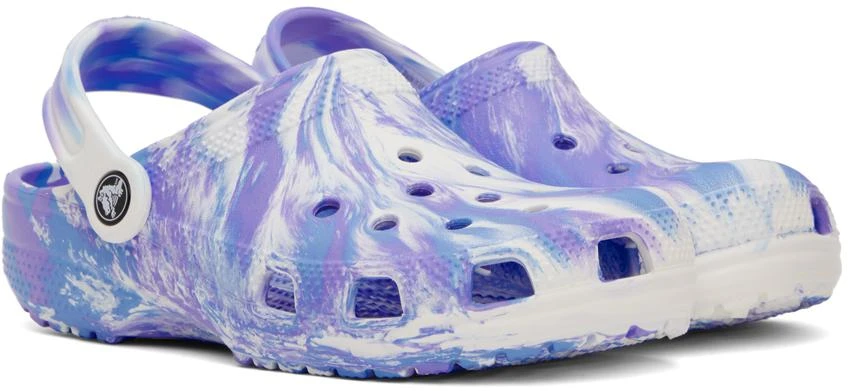 商品Crocs|Blue Classic Marbled Clog,价格¥213,第4张图片详细描述