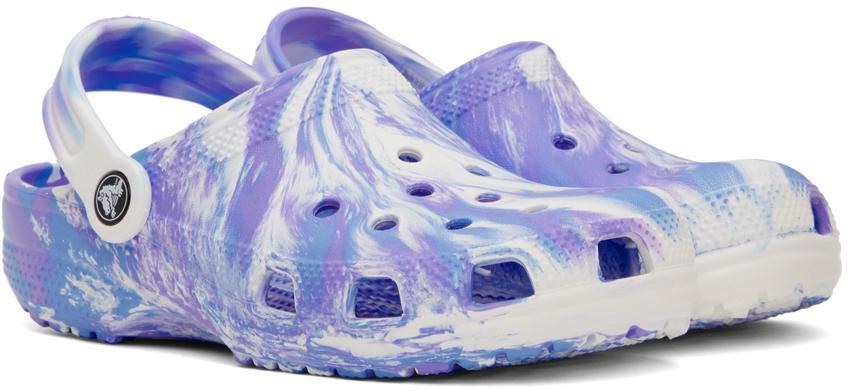 商品Crocs|Blue Classic Marbled Clog,价格¥161,第6张图片详细描述
