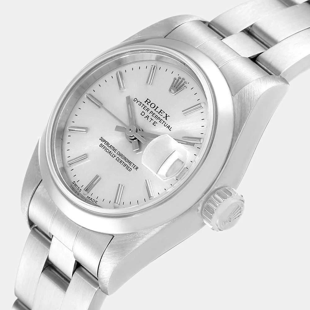 商品[二手商品] Rolex|Rolex Silver Stainless Steel Oyster Perpetual Date 79160 Automatic Women's Wristwatch 26 mm,价格¥34558,第2张图片详细描述