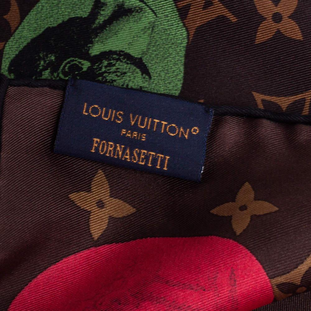 Louis Vuitton X Fornasetti Brown Monogram Silk Cameo Square Scarf商品第4张图片规格展示