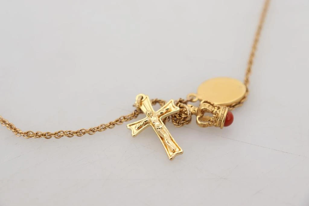 Dolce & Gabbana Gold Brass Chain Religious Cross Pendant Charm Necklace 商品