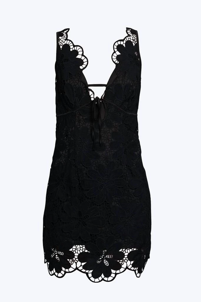 商品For Love & Lemons|Malika Embroidered Lace Mini Dress In Black,价格¥1074,第1张图片
