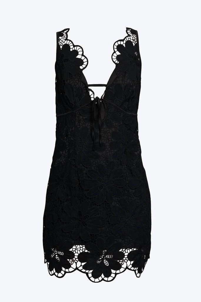 商品For Love & Lemons|Malika Embroidered Lace Mini Dress In Black,价格¥1080,第1张图片