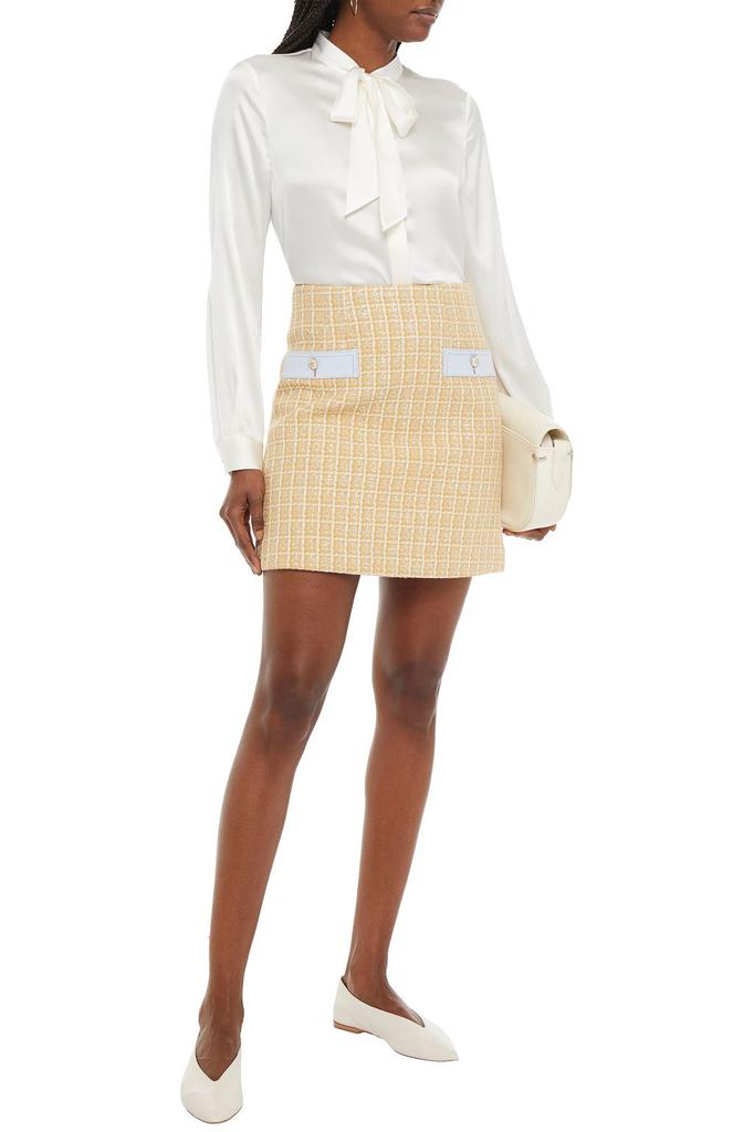 Melle button-embellished metallic cotton-blend tweed mini skirt商品第2张图片规格展示