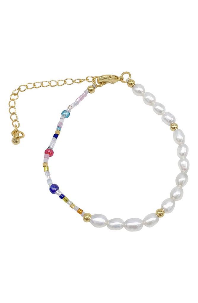 商品ADORNIA|Faux Pearl and Seed Bead Chain Bracelet,价格¥148,第1张图片