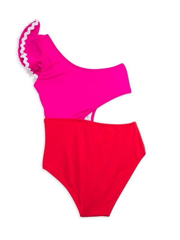 商品Nessi Byrd|Little Girl's & Girl's Freesia Colorblock One-Piece Swimsuit,价格¥394,第2张图片详细描述