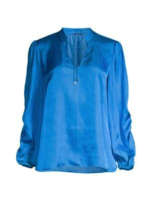 商品Tahari|Whisper Satin Blouse,价格¥300,第4张图片详细描述