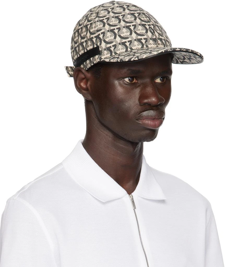 商品Salvatore Ferragamo|Beige & Black Gancini Baseball Cap,价格¥2980,第2张图片详细描述