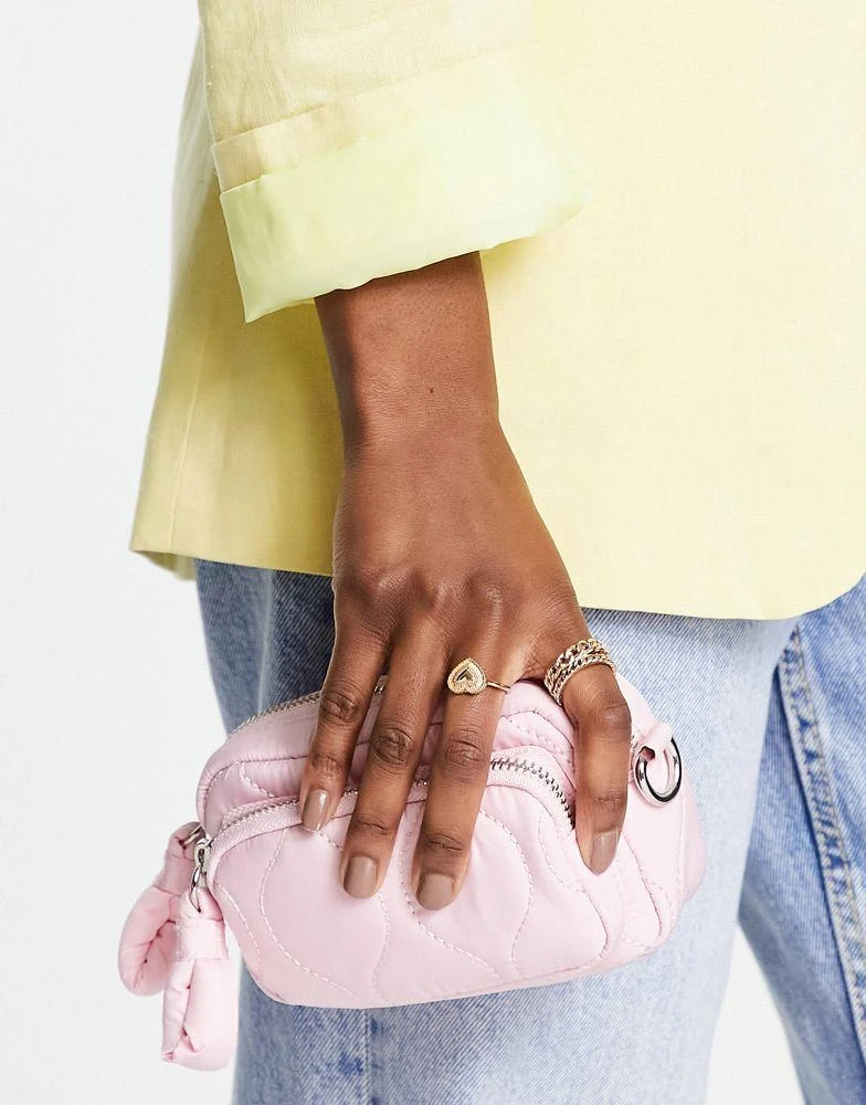 商品Topshop|Topshop micro quilt nylon bag in pink,价格¥194,第2张图片详细描述