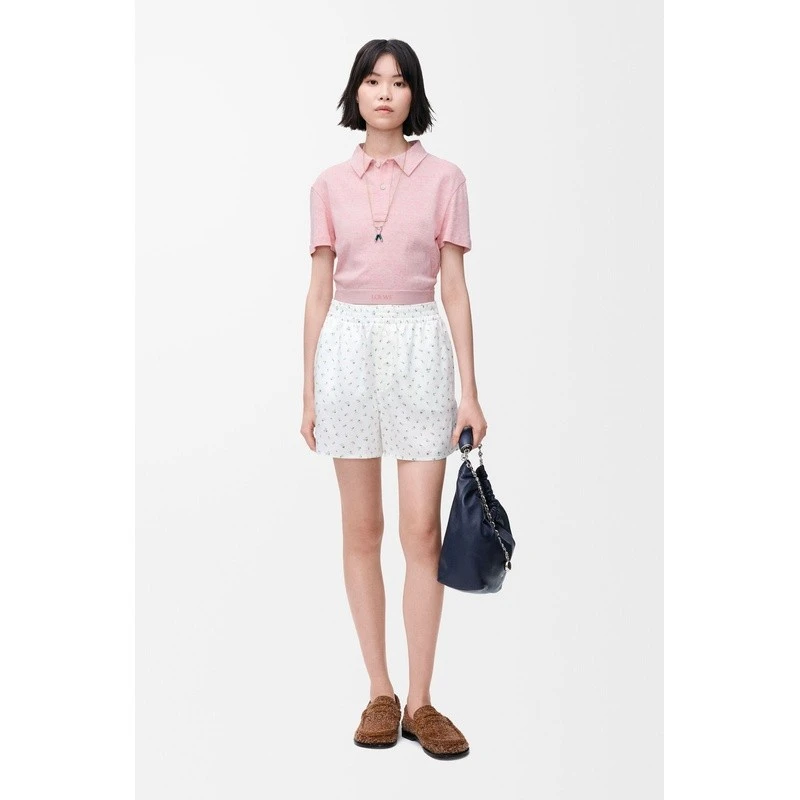 商品Loewe|【预售3-5天】LOEWE/罗意威 女士粉色棉/羊毛Polo衫,价格¥5856,第4张图片详细描述