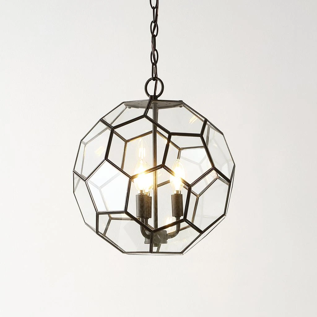 商品JONATHAN Y|Bee 13.5" 3-Light Modern Farmhouse Iron/Glass LED Pendant,价格¥1791,第2张图片详细描述