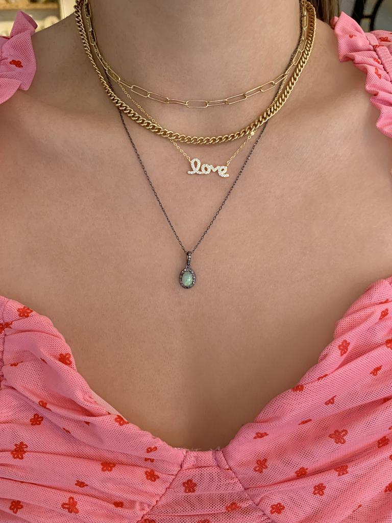 商品ADORNIA|Adornia Cursive Love Necklace 14k Rose Gold Vermeil Silver,价格¥187,第5张图片详细描述