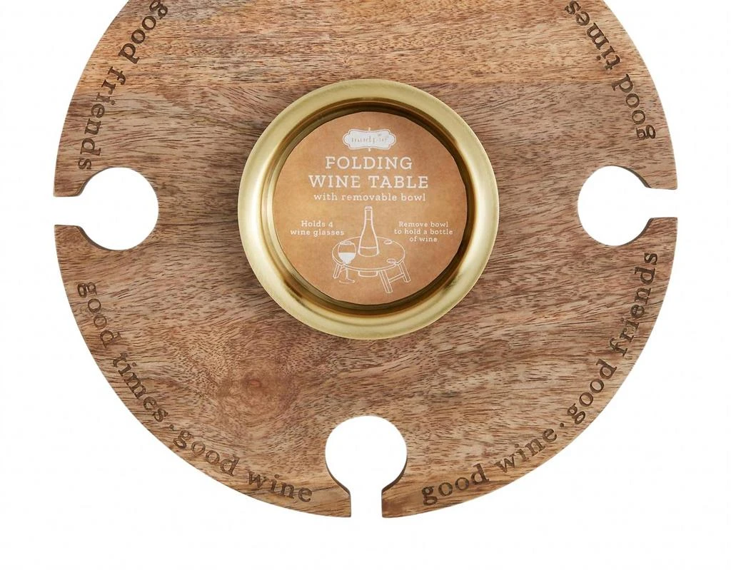 商品mudpie|Folding Wine Tray In Brown,价格¥391,第2张图片详细描述