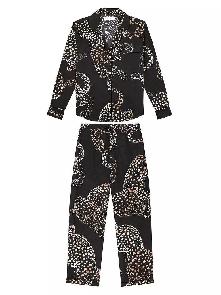 商品Desmond & Dempsey|Jaguar Print Cotton Pajama Set,价格¥1841,第1张图片