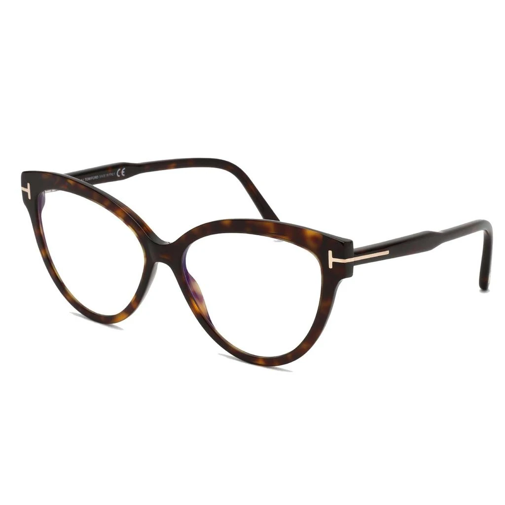 商品Tom Ford|Tom Ford Women's Eyeglasses - Dark Havana Cat-Eye Full-Rim Frame | FT5763-B 052,价格¥812,第1张图片