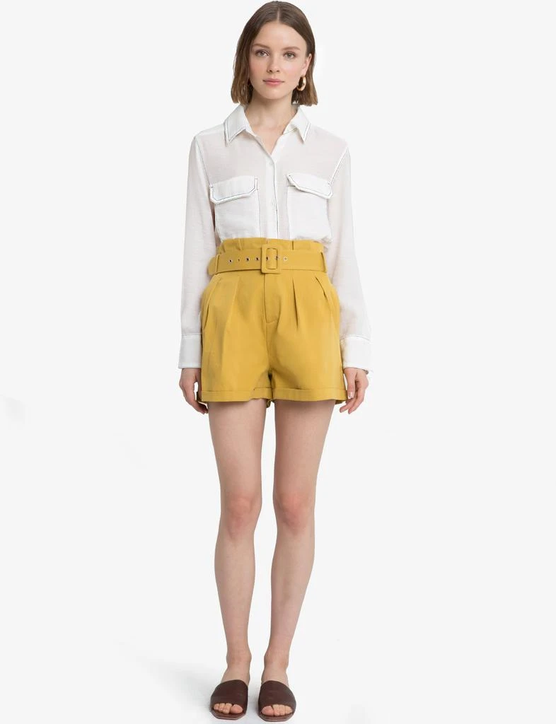 商品Pixie Market|Sam Mustard Paperbag Waist Shorts,价格¥843,第5张图片详细描述