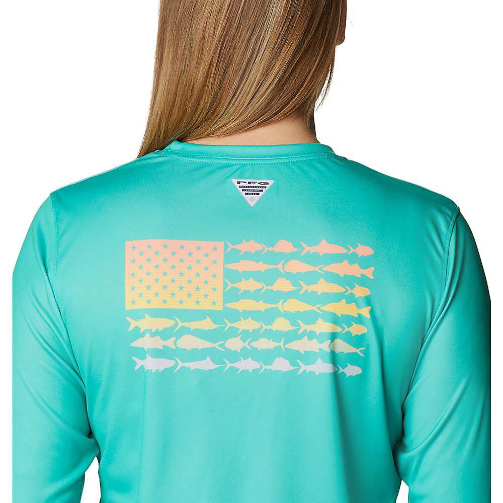 Columbia Women's Tidal Tee PFG Fish Flag LS Shirt商品第4张图片规格展示