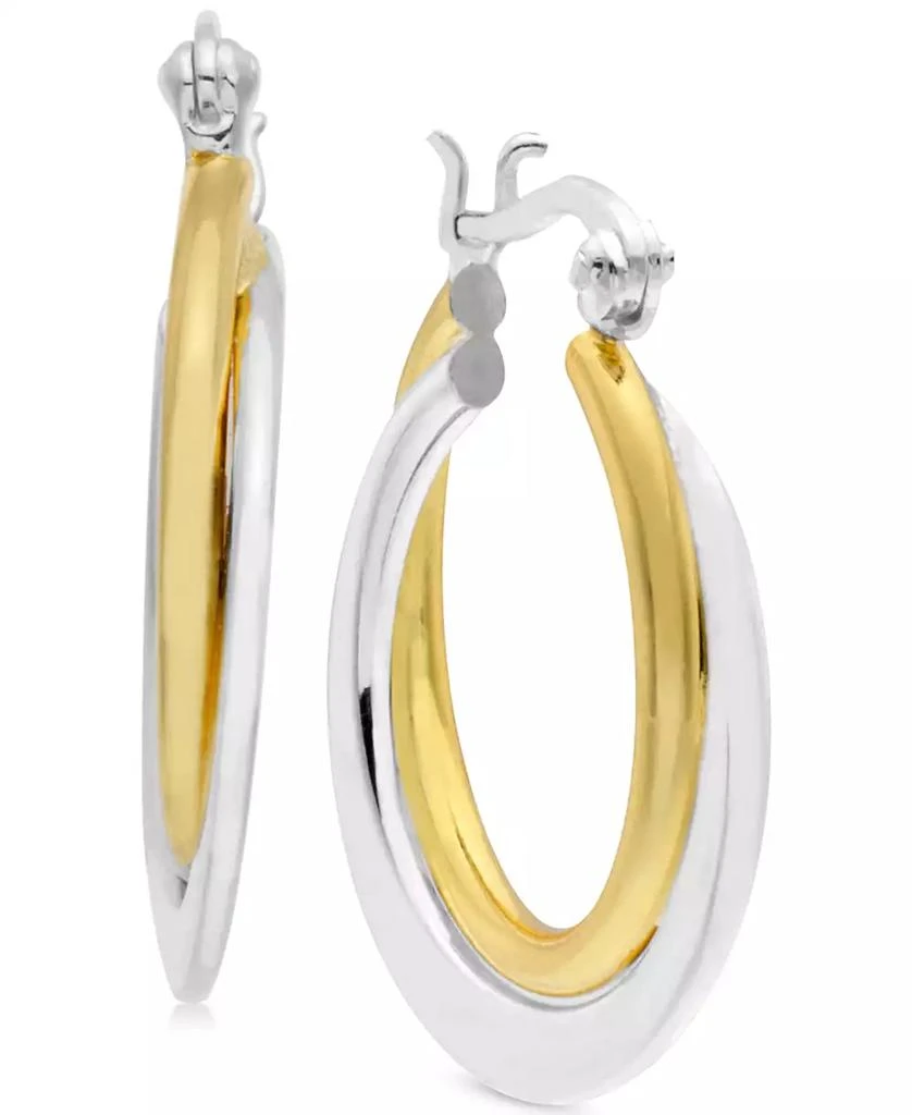 商品Essentials|Small Two-Tone Polished Double Small Hoop Earrings  s in Gold- and Silver-Plate,价格¥133,第1张图片