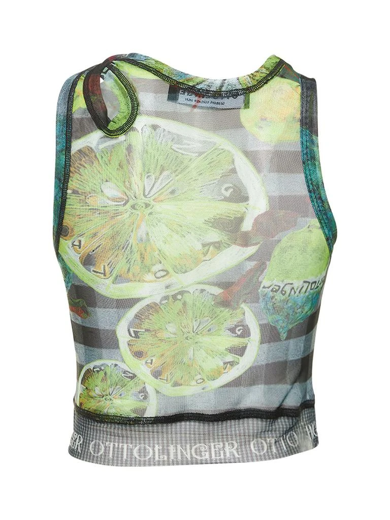 商品OTTOLINGER|Lime Printed Sheer Stretch Mesh Bra Top,价格¥583,第4张图片详细描述