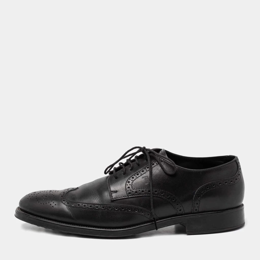 商品[二手商品] Tod's|Tod's Black Brogue Leather Lace Up Derby Size 44.5,价格¥971,第1张图片