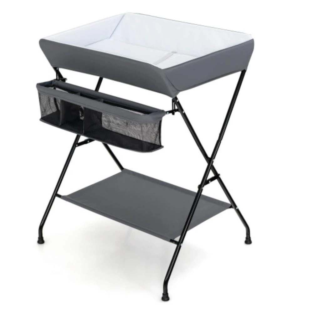 商品Hivvago|Baby Storage Folding Diaper Changing Table-Gray,价格¥657,第1张图片