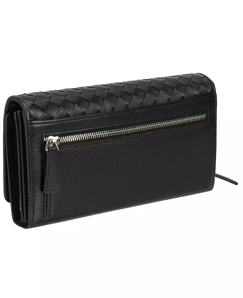 商品Mancini Leather Goods|Women's Basket Weave Collection RFID Secure Clutch Wallet,价格¥606,第3张图片详细描述