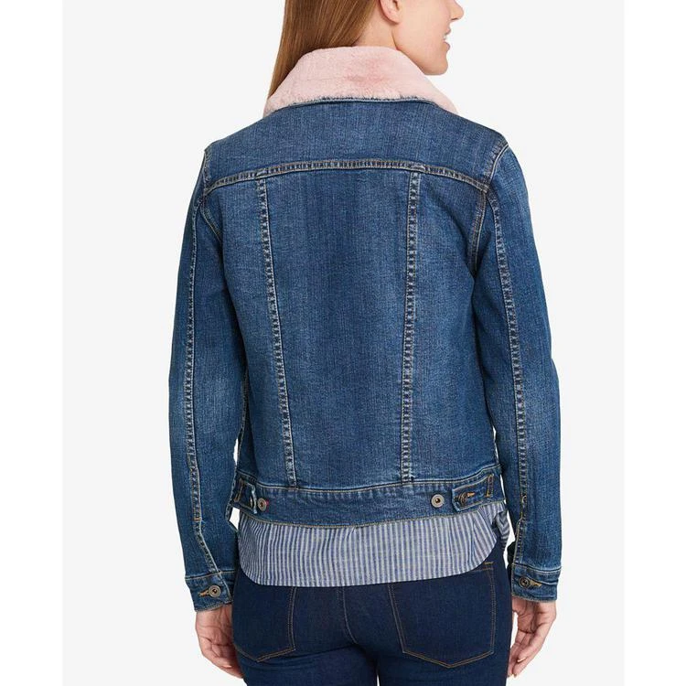 商品Tommy Hilfiger|Faux-Fur Collar Denim Jacket, Created for Macy's,价格¥284,第2张图片详细描述