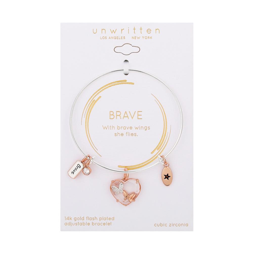 商品Unwritten|Cubic Zirconia "Brave" Butterfly Charm Bangle,价格¥130,第4张图片详细描述