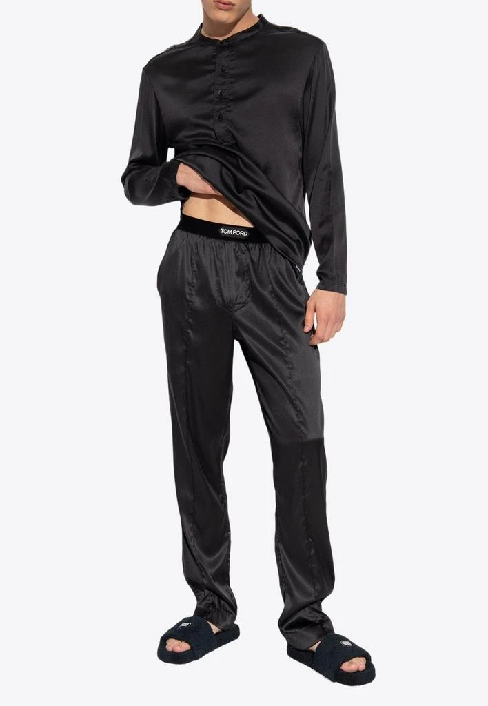 商品Tom Ford|Logo-Waistband Stretch Silk Pajama Pants,价格¥6490,第2张图片详细描述