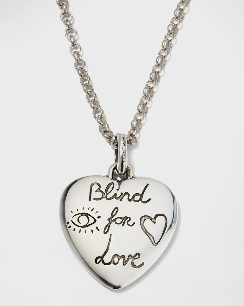 Blind for Love Sterling Silver Heart Necklace商品第1张图片规格展示