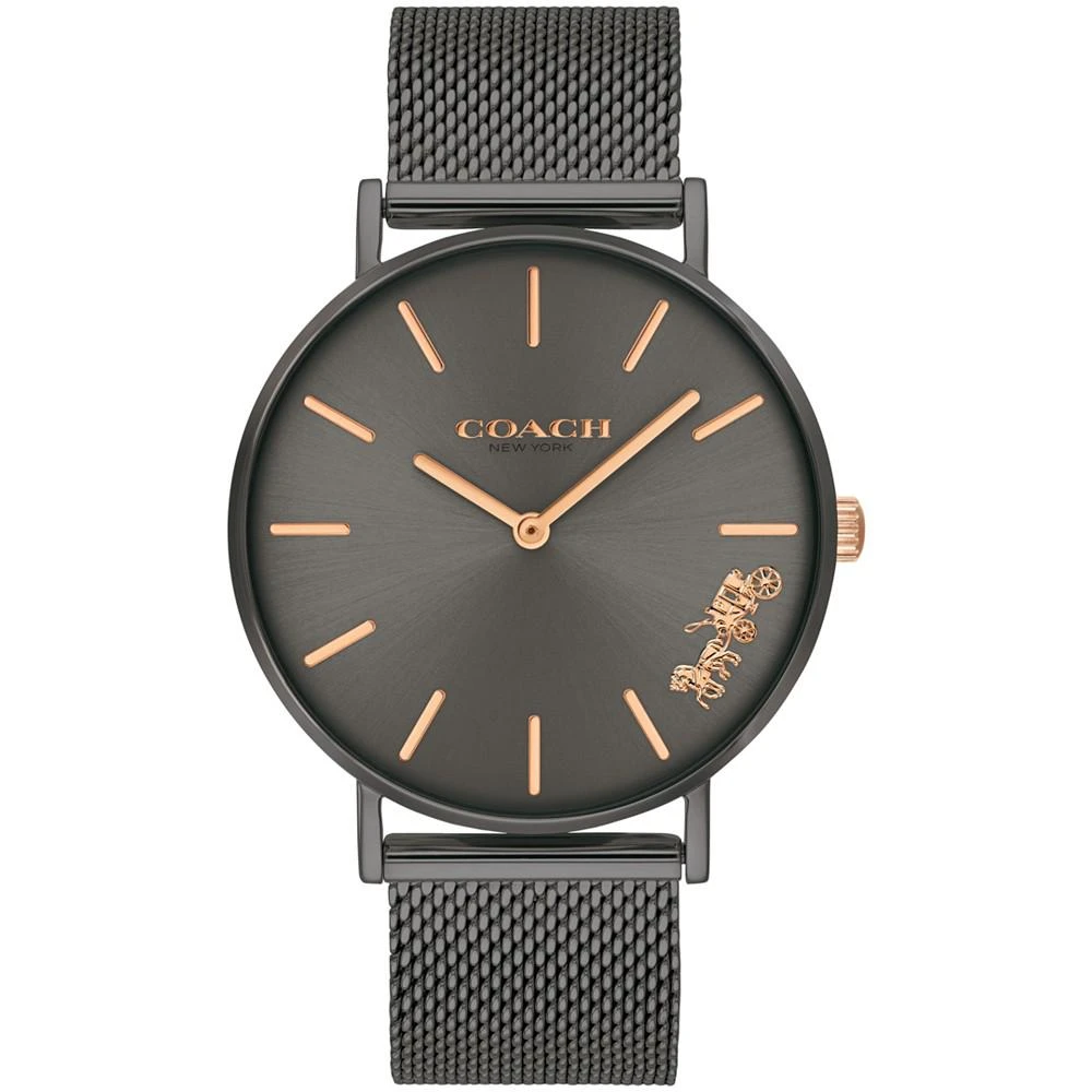 商品Coach|Women's Perry Gray Stainless Steel Mesh Bracelet Watch 36mm,价格¥1315,第1张图片